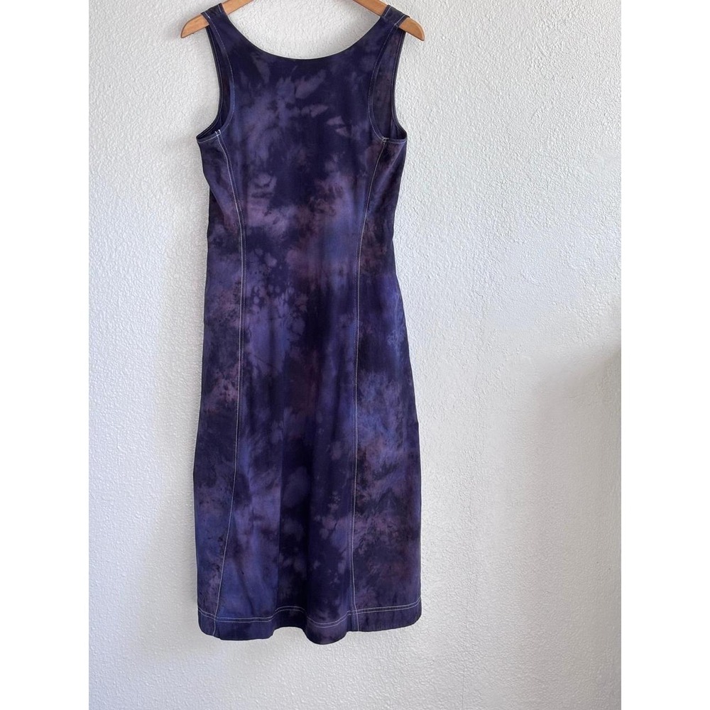 COS Purple Black Tie Dye Panel Contrast Stitch Midi Dress S - Picture 8 of 9